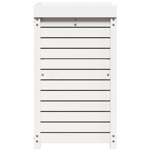 Plantebord med hylder 82,5x50x86,5 cm massivt fyrretræ hvid