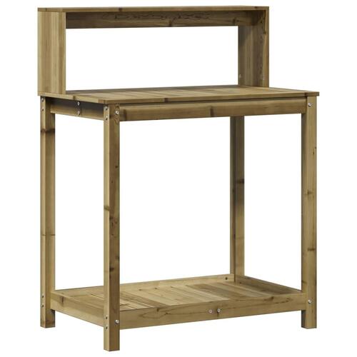 Plantebord med hylder 82,5x50x109,5 cm imprægneret fyrretræ