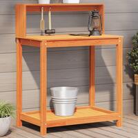 Plantebord med hylder 82,5x50x109,5 cm massivt fyrretræ brun