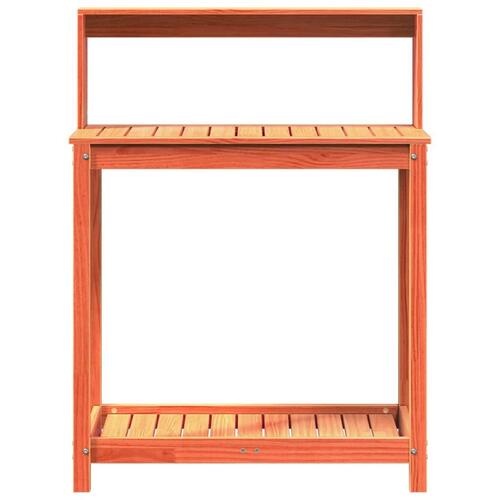 Plantebord med hylder 82,5x50x109,5 cm massivt fyrretræ brun