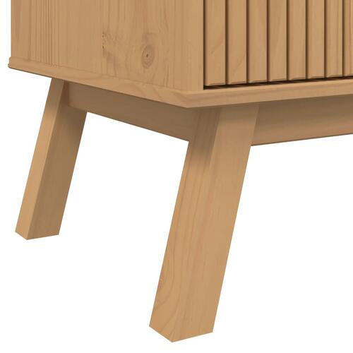 Skænk OLDEN 114x43x73,5 cm massivt fyrretræ hvid og brun