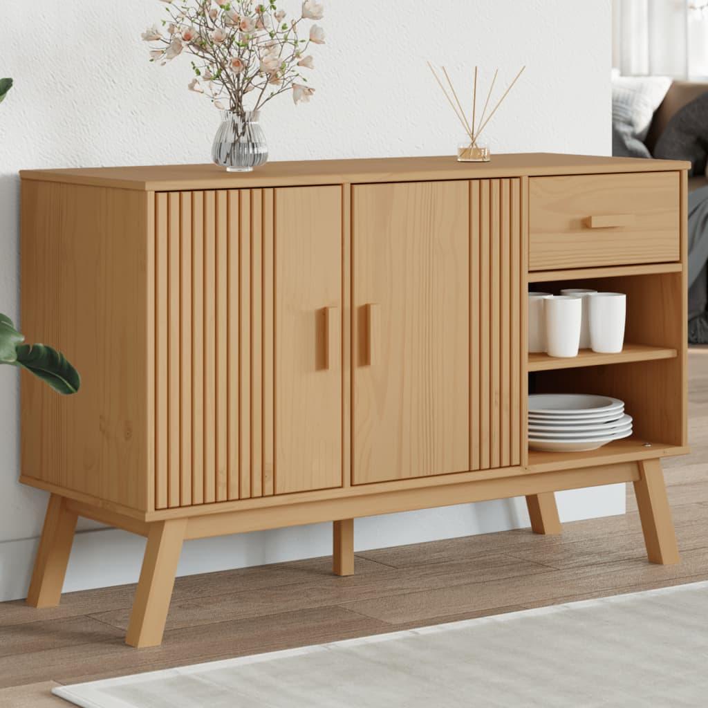 Skænk OLDEN 114x43x73,5 cm - massivt fyrretræ, brun