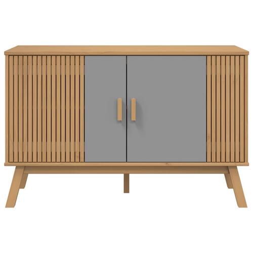 Skænk OLDEN 114x43x73,5 cm massivt fyrretræ grå og brun