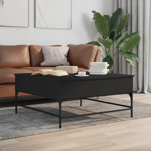 Sofabord 95x95x45 cm konstrueret træ og metal sort
