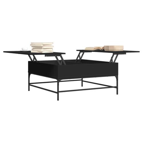 Sofabord 95x95x45 cm konstrueret træ og metal sort