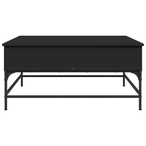 Sofabord 95x95x45 cm konstrueret træ og metal sort