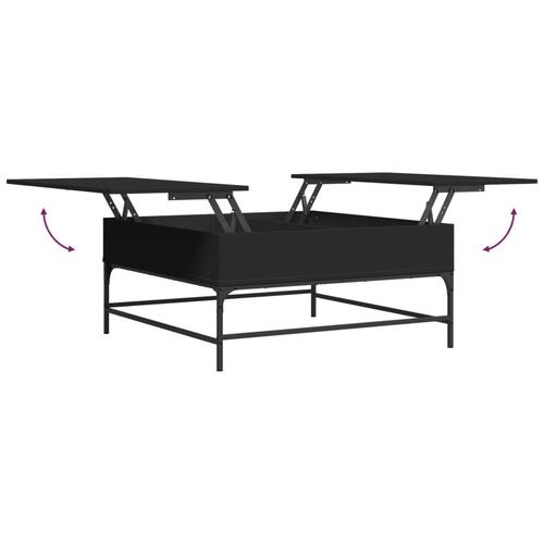 Sofabord 95x95x45 cm konstrueret træ og metal sort