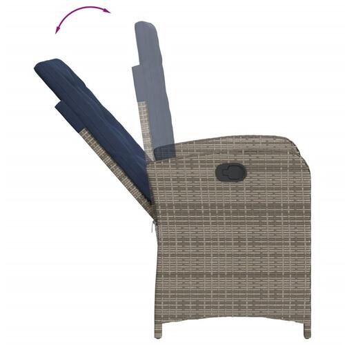 Spisebordssæt til haven 9 dele med hynder polyrattan beige