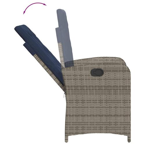 Spisebordssæt til haven 7 dele med hynder polyrattan beige