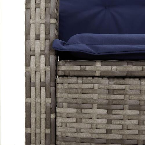 Spisebordssæt til haven 7 dele med hynder polyrattan beige