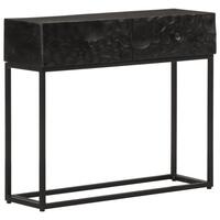 Konsolbord 90x30x76 cm massivt mangotræ og jern sort
