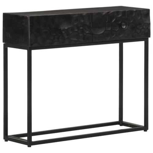 Konsolbord 90x30x76 cm massivt mangotræ og jern sort