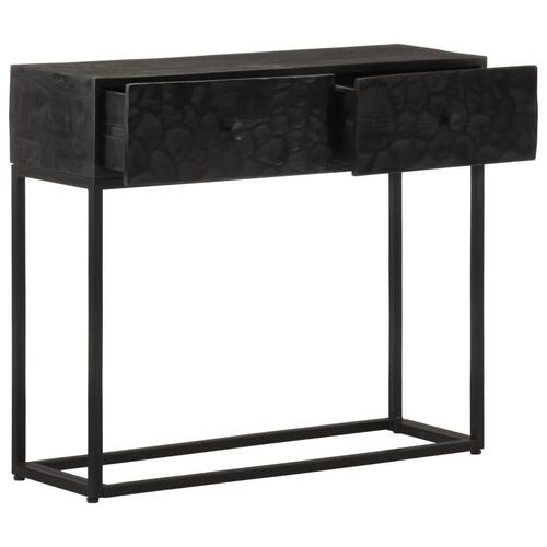 Konsolbord 90x30x76 cm massivt mangotræ og jern sort