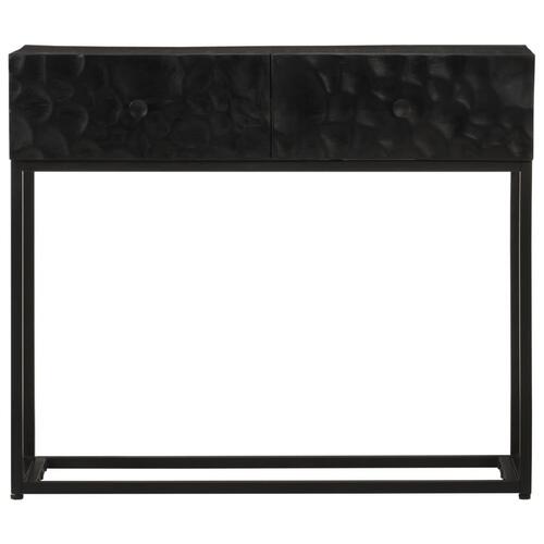 Konsolbord 90x30x76 cm massivt mangotræ og jern sort