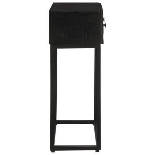 Konsolbord 90x30x76 cm massivt mangotræ og jern sort