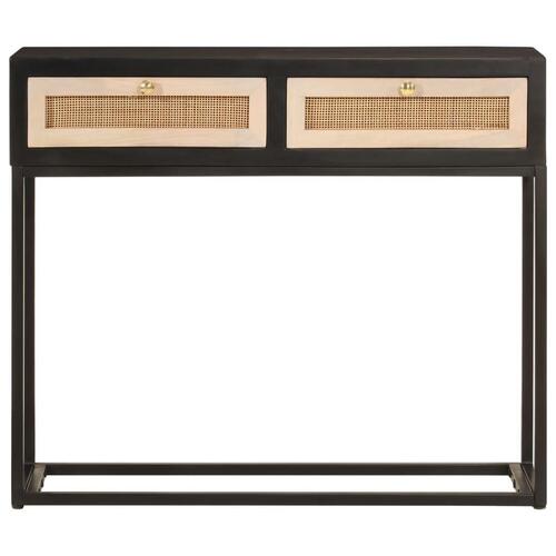 Konsolbord 90x30x76 cm massivt mangotræ og jern sort