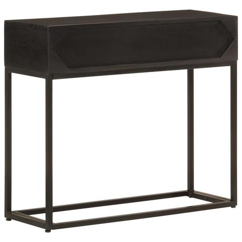 Konsolbord 90x30x76 cm massivt mangotræ og jern sort