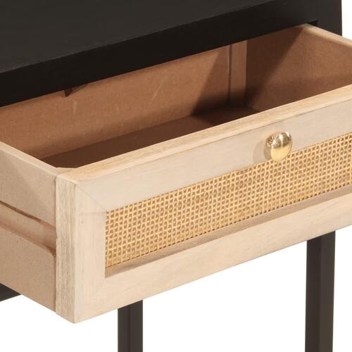 Konsolbord 90x30x76 cm massivt mangotræ og jern sort