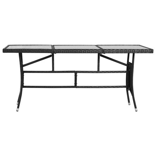 Havebord 170x80x74 cm polyrattan sort