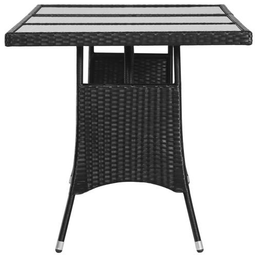 Havebord 170x80x74 cm polyrattan sort