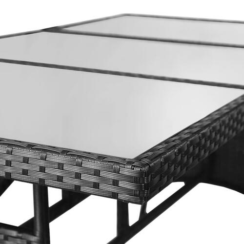 Havebord 170x80x74 cm polyrattan sort
