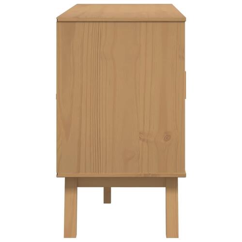 Skænk OLDEN 114x43x73,5 cm massivt fyrretræ hvid og brun