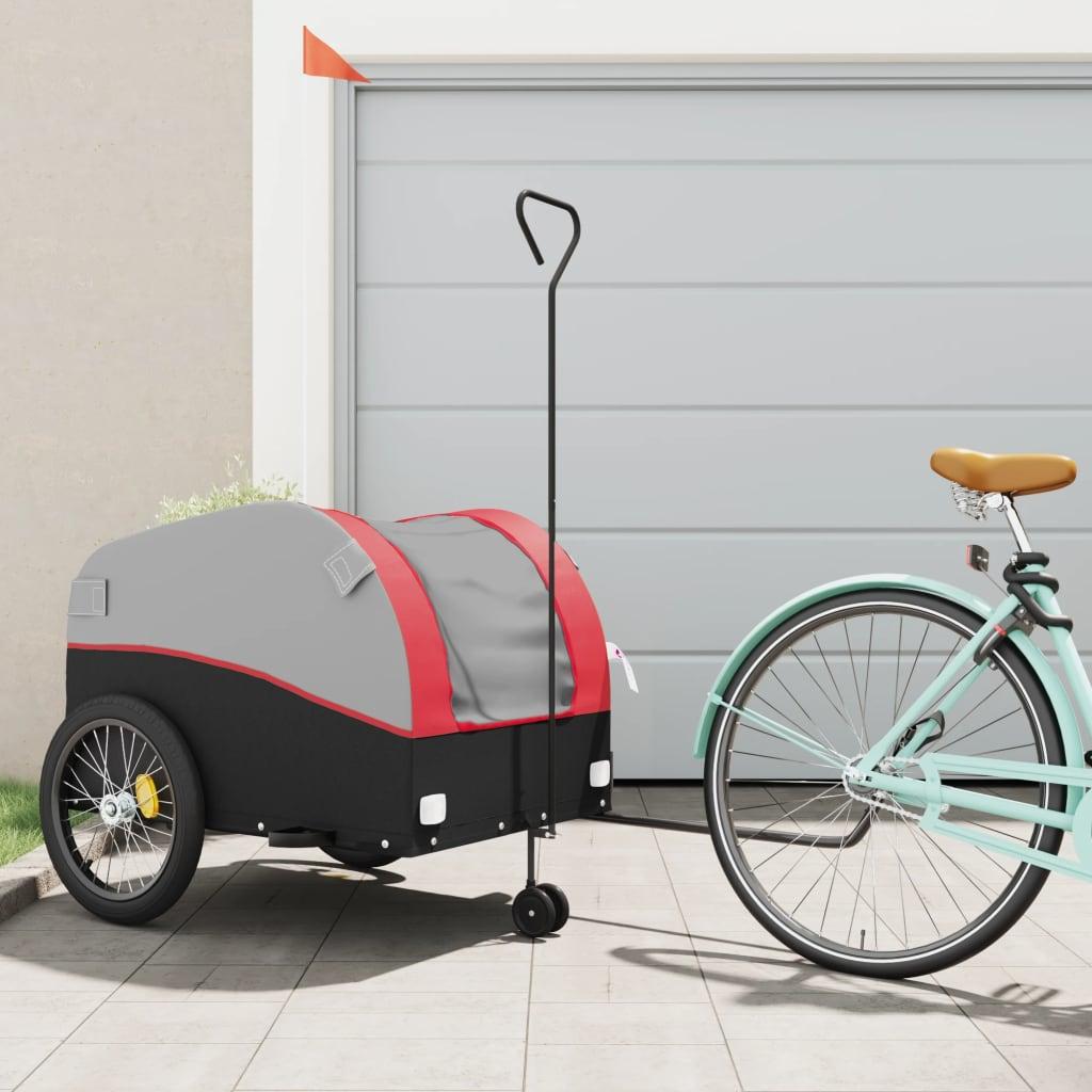 Cykelanhænger 45 kg jern sort og rød