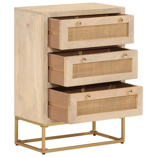 Kommode 55x30x76 cm massivt mangotræ og jern