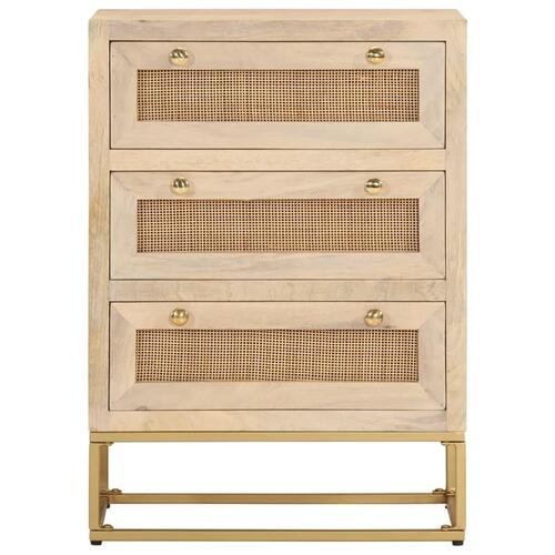 Kommode 55x30x76 cm massivt mangotræ og jern