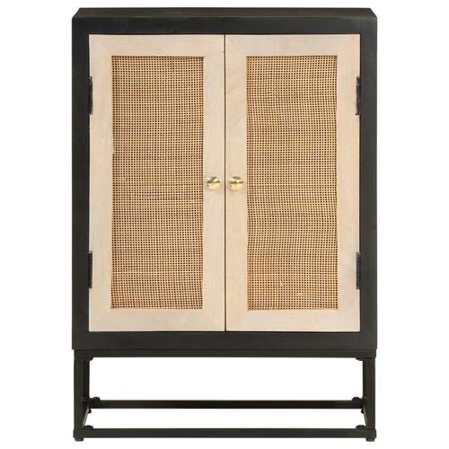 Skænk 55x30x76 cm massivt mangotræ og jern sort