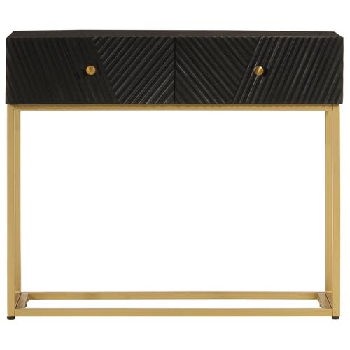 Konsolbord 90x30x76 cm massivt mangotræ og jern sort