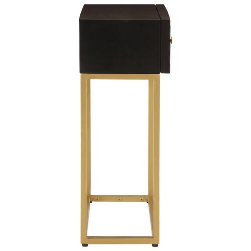 Konsolbord 90x30x76 cm massivt mangotræ og jern sort