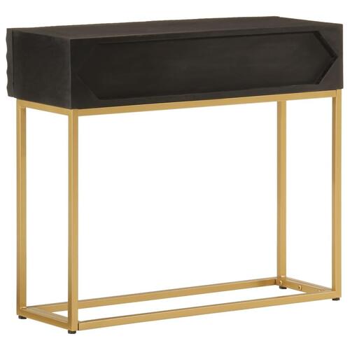 Konsolbord 90x30x76 cm massivt mangotræ og jern sort