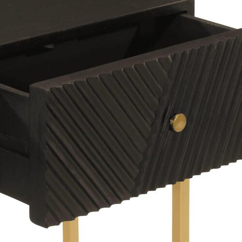 Konsolbord 90x30x76 cm massivt mangotræ og jern sort