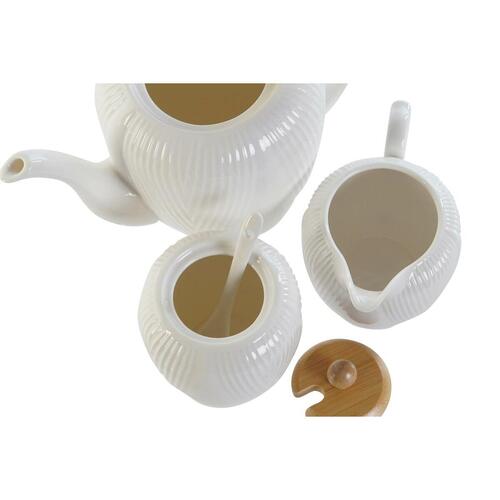 Tekande Hvid Natur Bambus Porcelæn