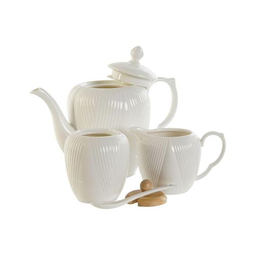 Tekande Hvid Natur Bambus Porcelæn
