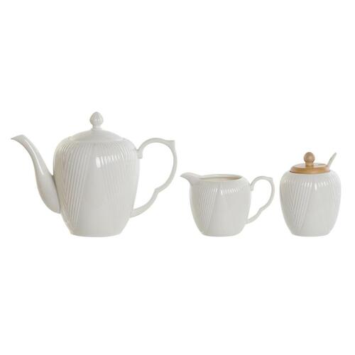 Tekande Hvid Natur Bambus Porcelæn
