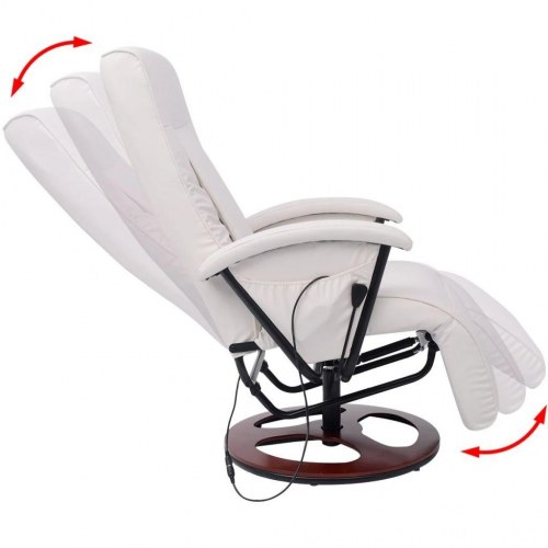 Shiatsu-massagestol kunstlæder hvid