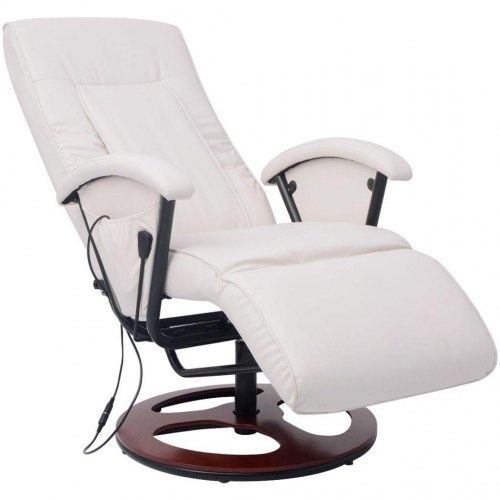 Shiatsu-massagestol kunstlæder hvid