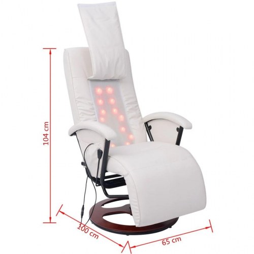 Shiatsu-massagestol kunstlæder hvid