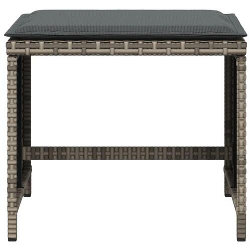 Haveskamler 4 stk. med hynder 41x41x36 cm polyrattan grå