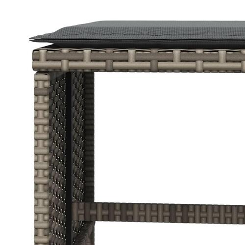 Haveskamler 4 stk. med hynder 41x41x36 cm polyrattan grå