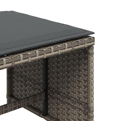 Haveskamler 4 stk. med hynder 41x41x36 cm polyrattan grå