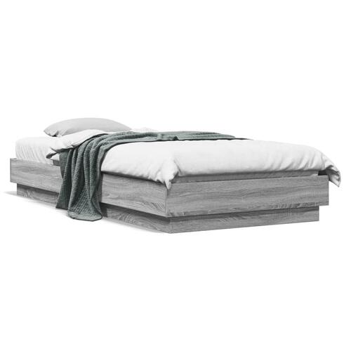 Sengeramme 90x200 cm konstrueret træ grå sonoma-eg