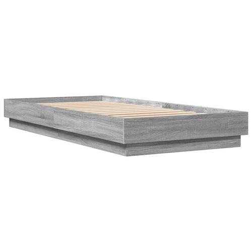 Sengeramme 90x200 cm konstrueret træ grå sonoma-eg