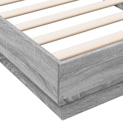 Sengeramme 90x200 cm konstrueret træ grå sonoma-eg