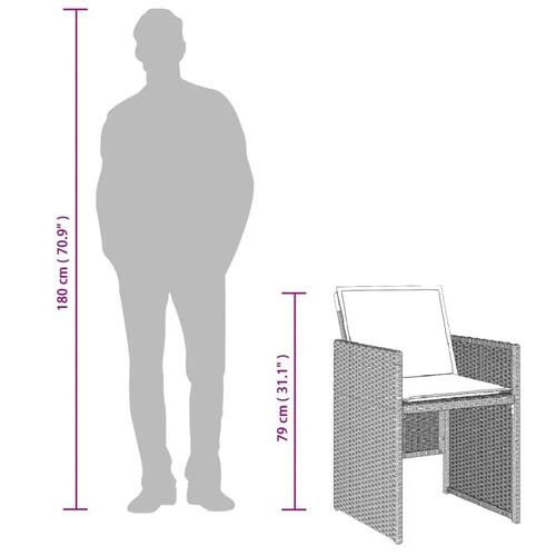 Loungesæt til haven 11 dele med hynder polyrattan lysegrå