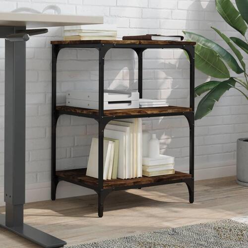 Printerstativ 50x41x75 cm 3 hylder konstrueret træ røget sonoma