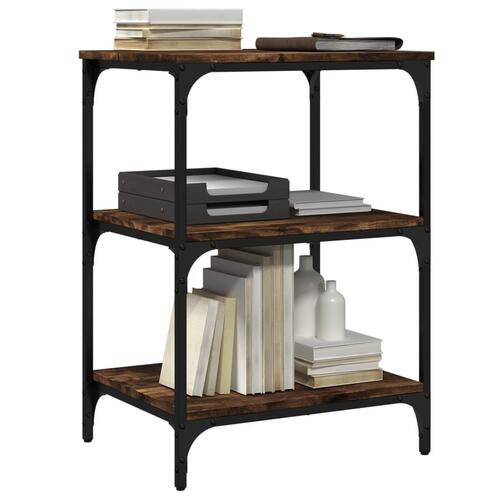 Printerstativ 50x41x75 cm 3 hylder konstrueret træ røget sonoma