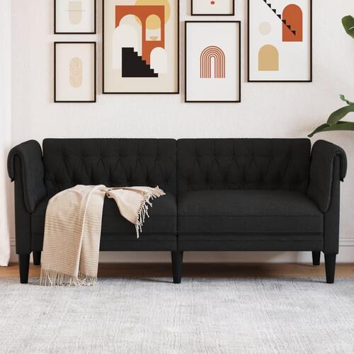 2-personers Chesterfield-sofa stof sort